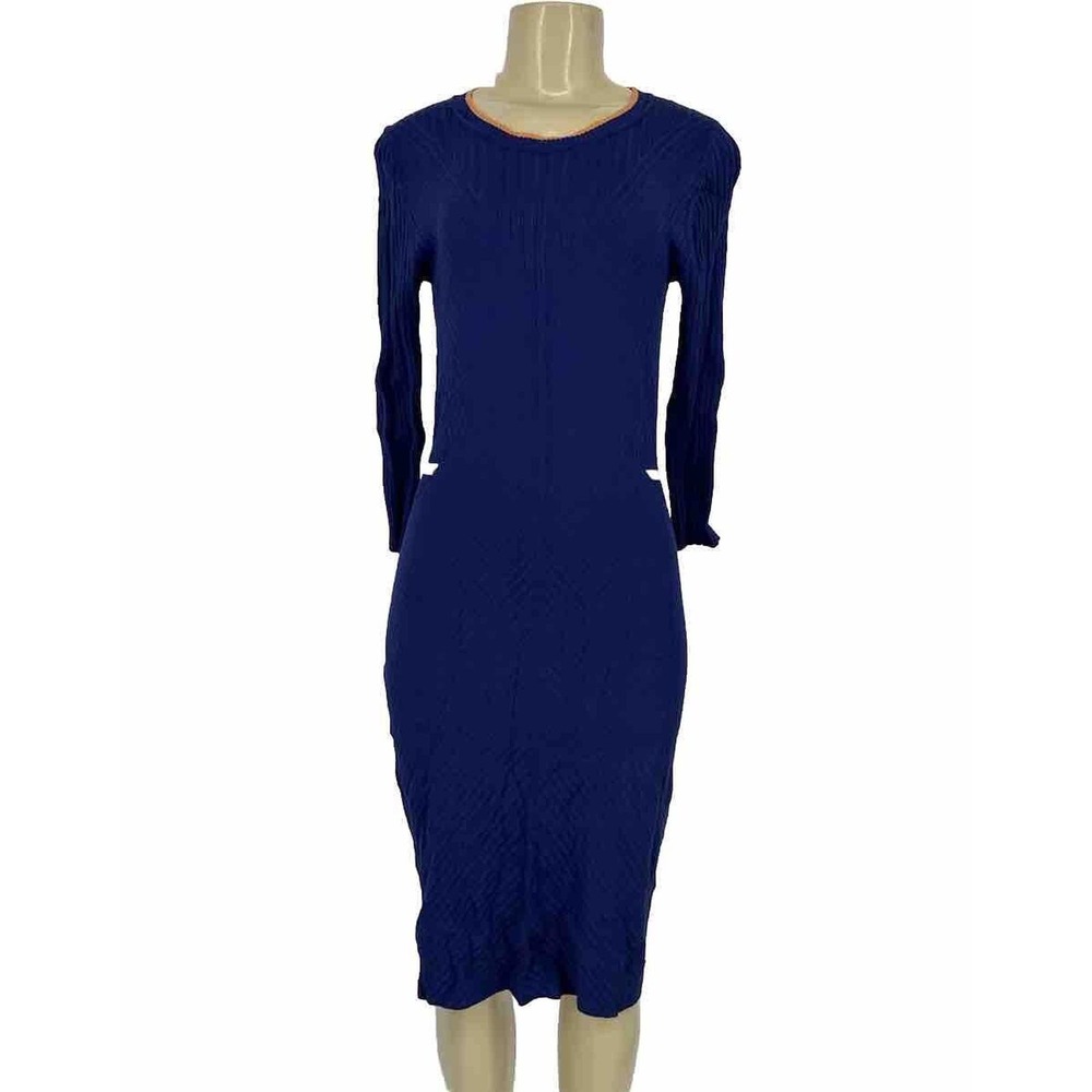 NOA NOA XS Women 2pc Pullover Knitted Sheath Dress Cardigan Outfit Blue 2-2